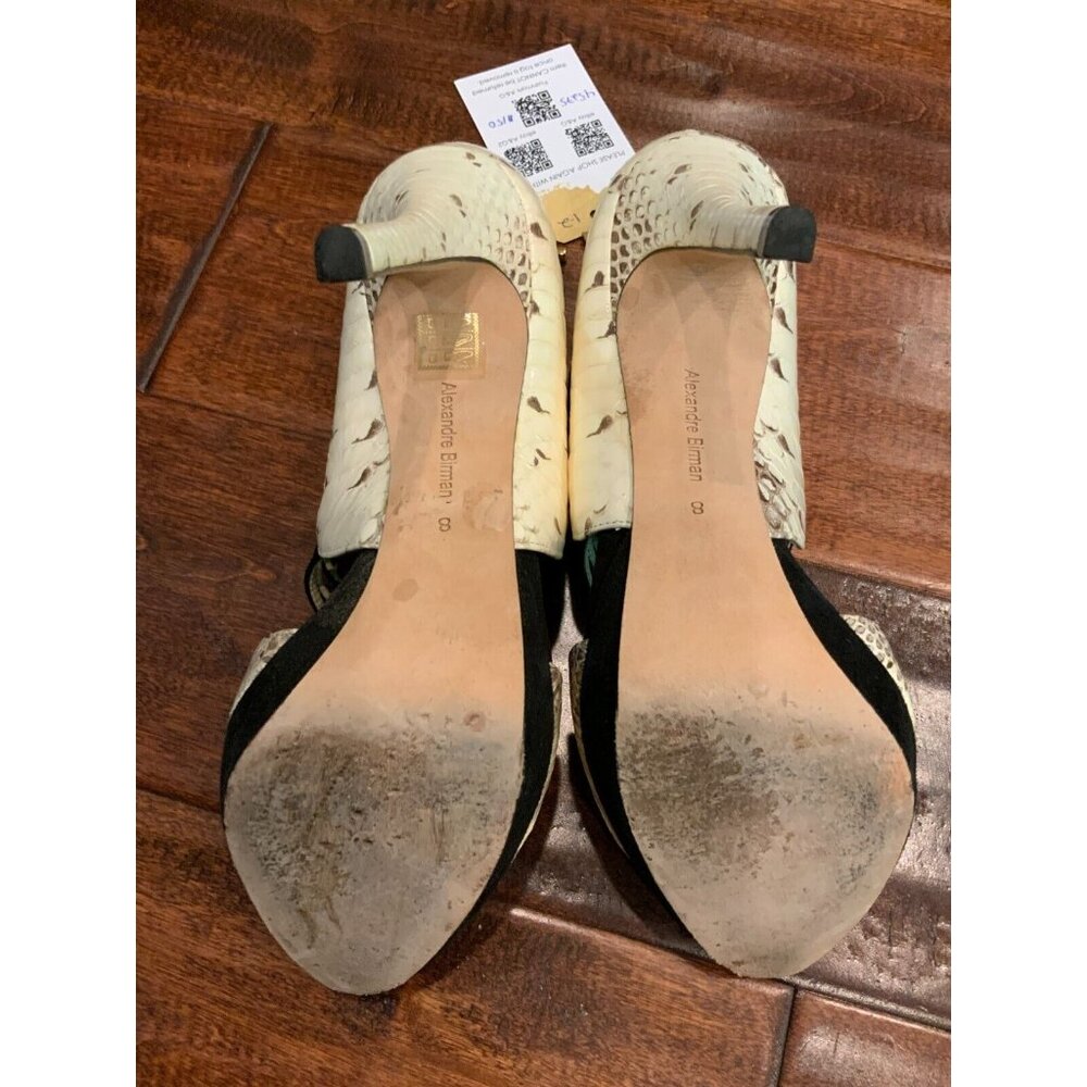 Alexandre Birman White Python Peep Toe Strappy He… - image 6